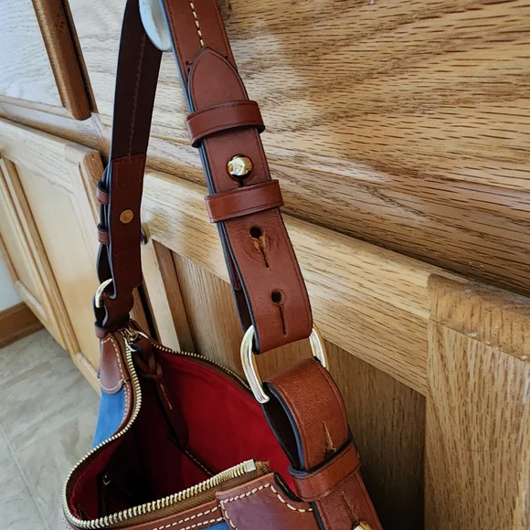 Dooney & Bourke Blue Suede Shoulder Bag Light Blue - Picture 6 of 10